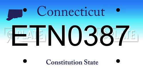 ETN0387 Connecticut License Plate