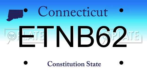 ETNB62 Connecticut License Plate