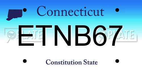 ETNB67 Connecticut License Plate