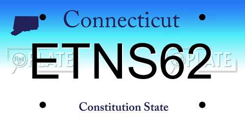 ETNS62 Connecticut License Plate
