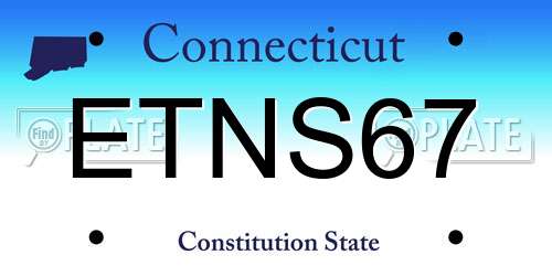 ETNS67 Connecticut License Plate