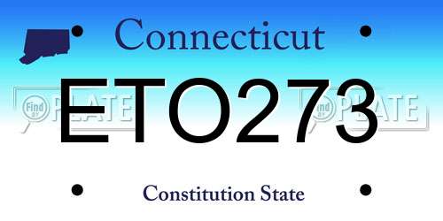 ETO273 Connecticut License Plate