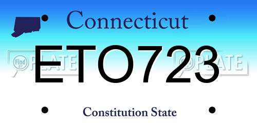 ETO723 Connecticut License Plate