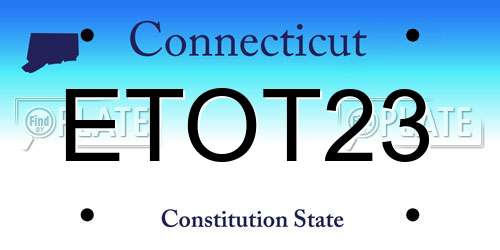ETOT23 Connecticut License Plate