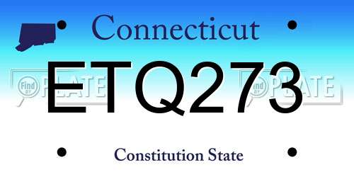 ETQ273 Connecticut License Plate
