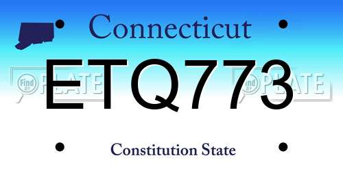 ETQ773 Connecticut License Plate