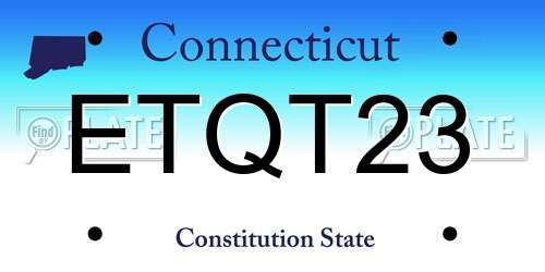 ETQT23 Connecticut License Plate