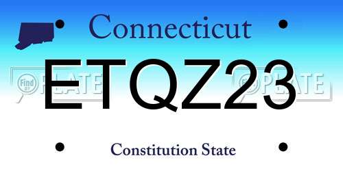 ETQZ23 Connecticut License Plate