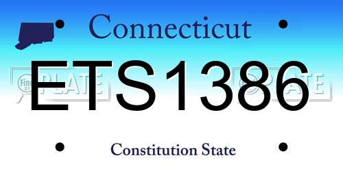 ETS1386 Connecticut License Plate
