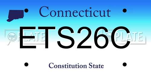 ETS26C Connecticut License Plate