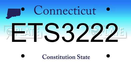 ETS3222 Connecticut License Plate