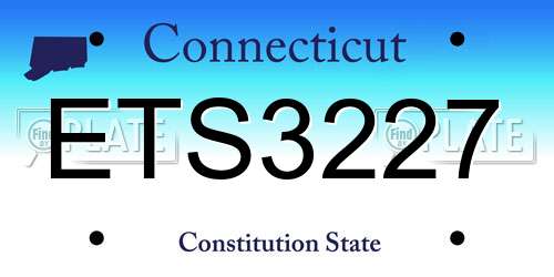 ETS3227 Connecticut License Plate