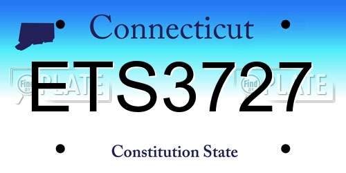 ETS3727 Connecticut License Plate