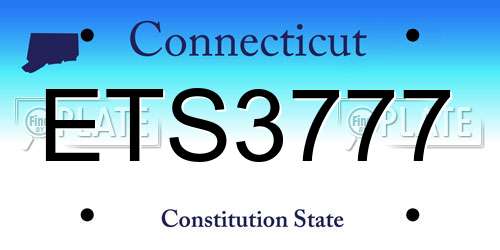 ETS3777 Connecticut License Plate