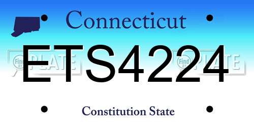 ETS4224 Connecticut License Plate