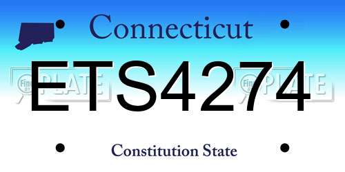 ETS4274 Connecticut License Plate