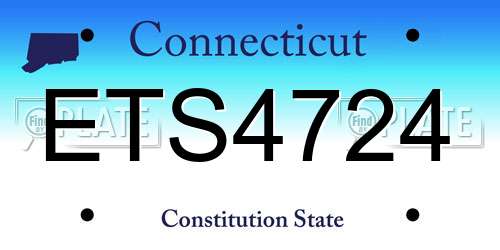 ETS4724 Connecticut License Plate