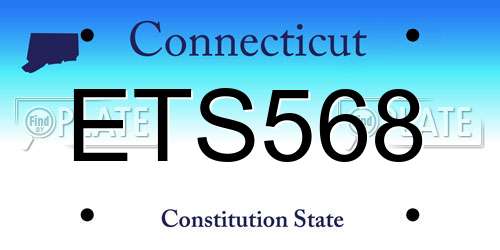 ETS568 Connecticut License Plate