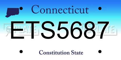 ETS5687 Connecticut License Plate