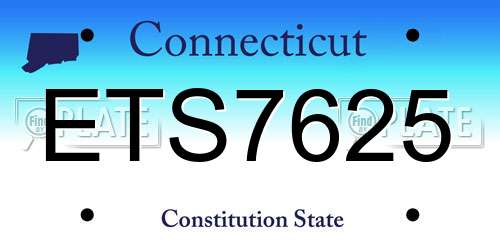 ETS7625 Connecticut License Plate
