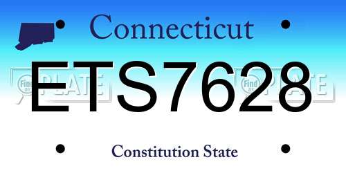 ETS7628 Connecticut License Plate