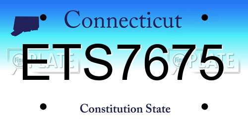 ETS7675 Connecticut License Plate