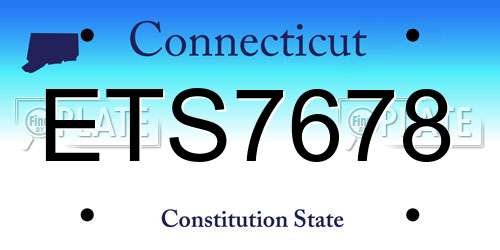 ETS7678 Connecticut License Plate