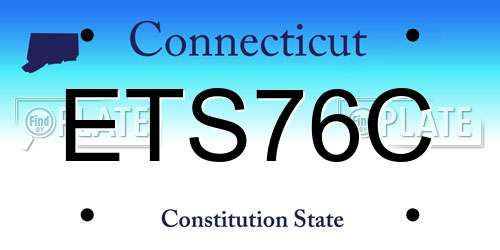 ETS76C Connecticut License Plate