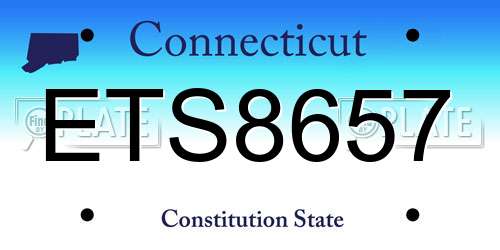 ETS8657 Connecticut License Plate