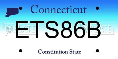 ETS86B Connecticut License Plate
