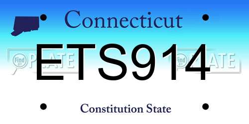 ETS914 Connecticut License Plate