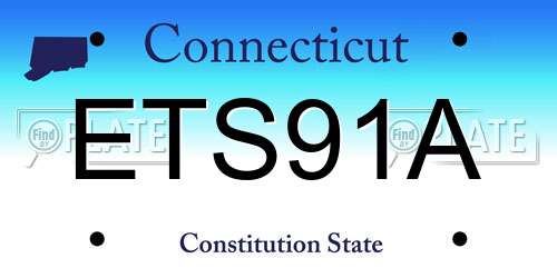 ETS91A Connecticut License Plate