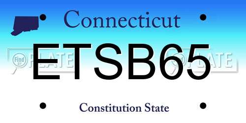 ETSB65 Connecticut License Plate