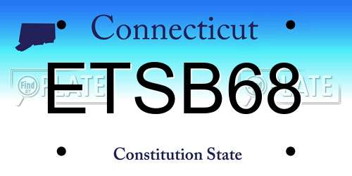 ETSB68 Connecticut License Plate