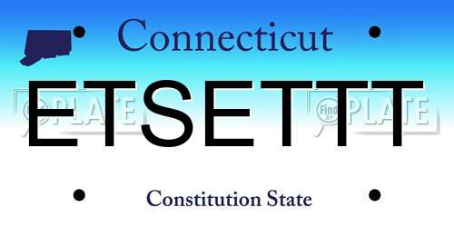 ETSETTT Connecticut License Plate