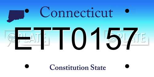ETT0157 Connecticut License Plate