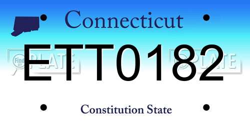 ETT0182 Connecticut License Plate