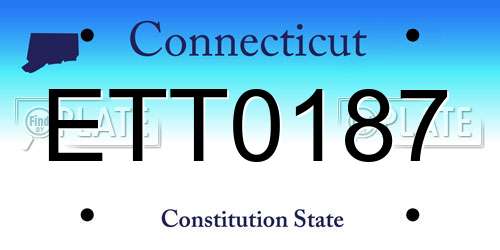 ETT0187 Connecticut License Plate