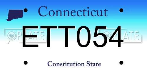 ETT054 Connecticut License Plate