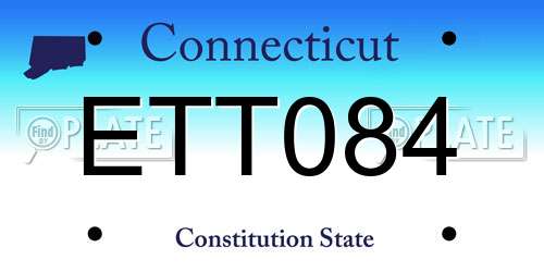 ETT084 Connecticut License Plate