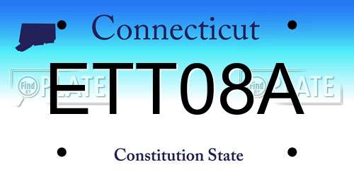 ETT08A Connecticut License Plate
