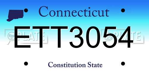 ETT3054 Connecticut License Plate