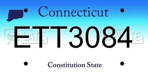 ETT3084 Connecticut License Plate