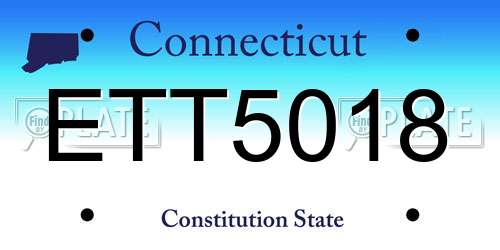 ETT5018 Connecticut License Plate