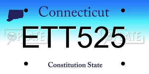 ETT525 Connecticut License Plate