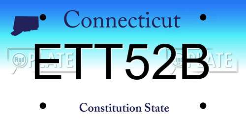 ETT52B Connecticut License Plate