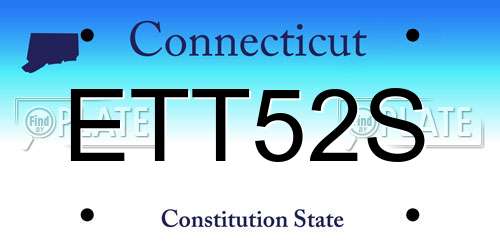 ETT52S Connecticut License Plate