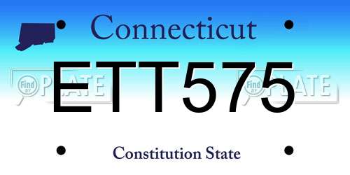 ETT575 Connecticut License Plate