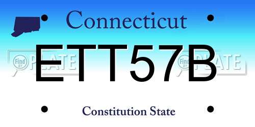 ETT57B Connecticut License Plate