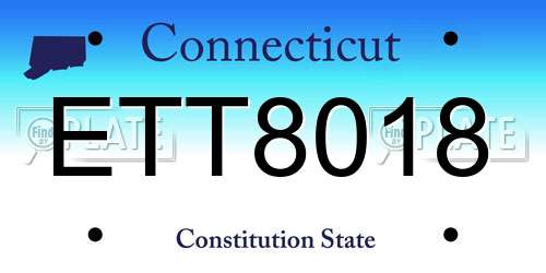 ETT8018 Connecticut License Plate
